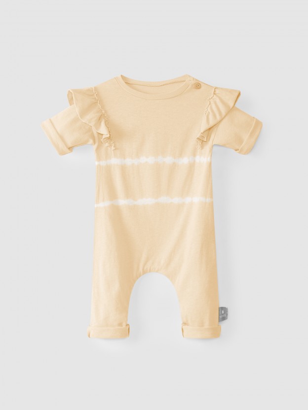 Macaco tie-dye com folho