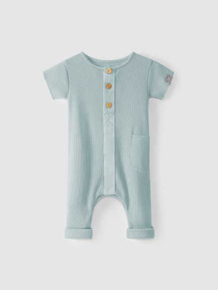 Ribbed organic cotton overalls
