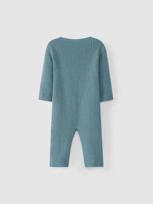 Knitted organic cotton romper