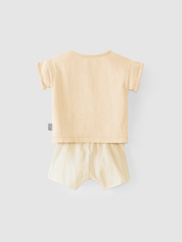 Kit  t-shirt e cales riscas