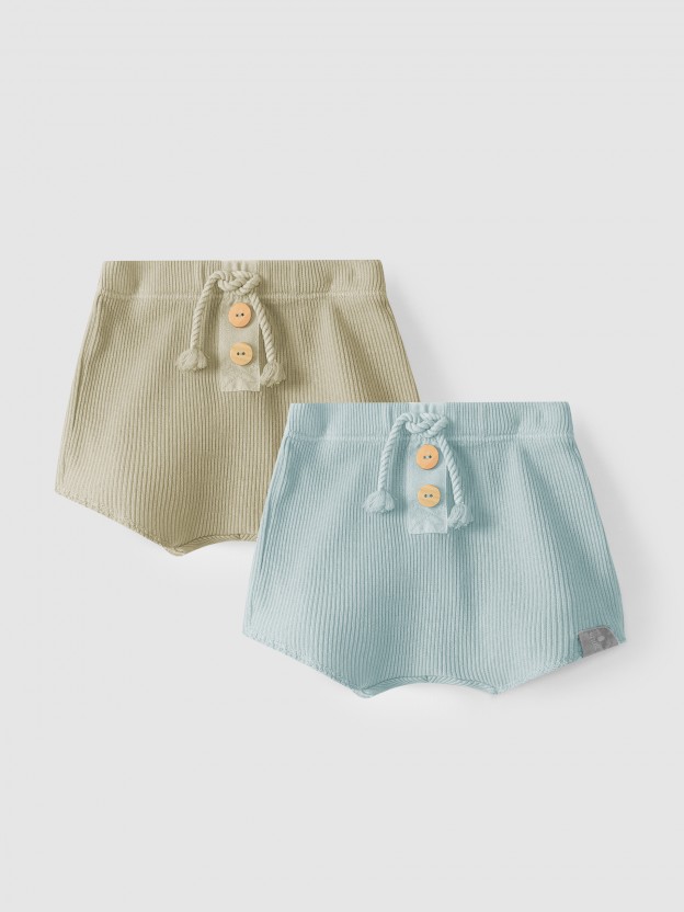 Kit deux shorts en coton cannelé