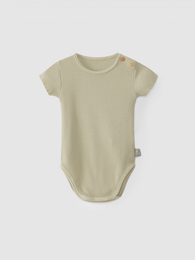 Set of two ribbed cotton bodysuits Set of two ribbed cotton bodysuits