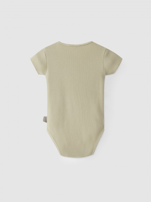 Set of two ribbed cotton bodysuits