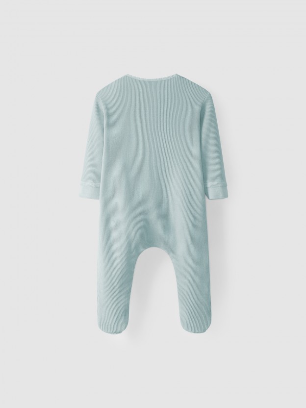 Babygrow algodão orgânico canelado Babygrow algodão orgânico canelado