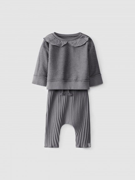 Kit sweat en peluche  col + pantalon