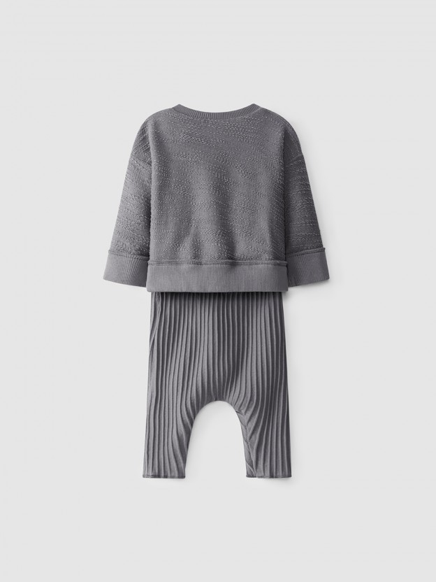 Kit sweat en peluche  col + pantalon