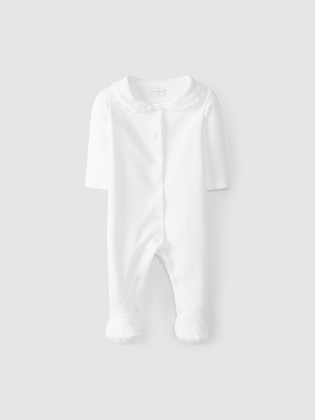 Babygrow with lace collar
