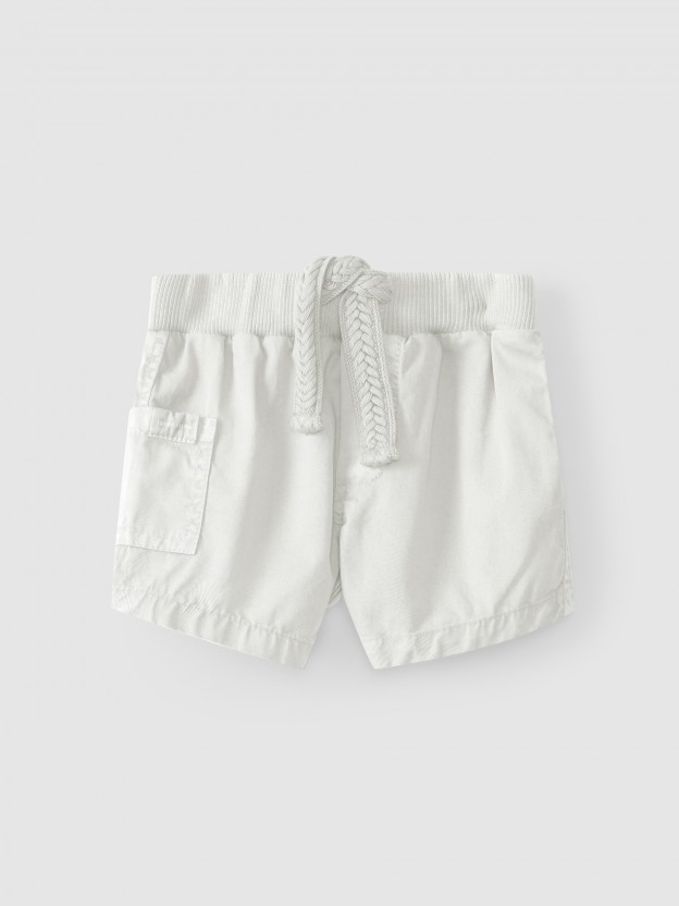 Pantalón corto de sarga pull-up