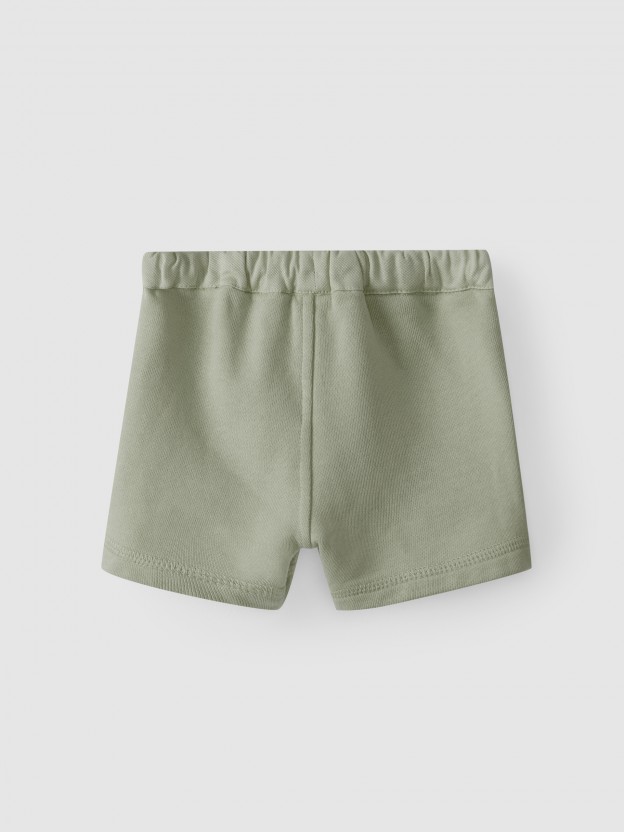 Short pull-up en maille de coton