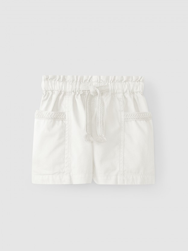 Pull-up shorts with plait detail