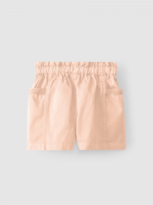 Pull-up shorts with plait detail