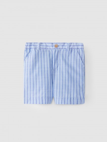 Striped fabric shorts