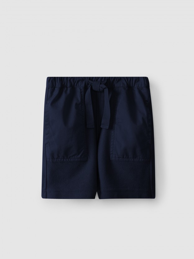 Cotton pull-up shorts