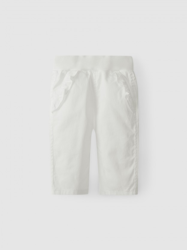 Pull-up twill pants