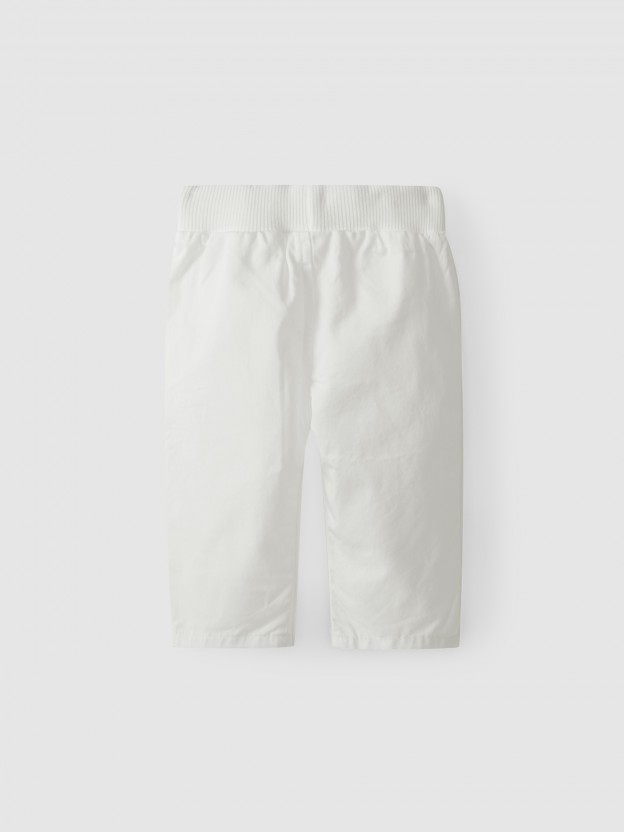 Pull-up twill pants