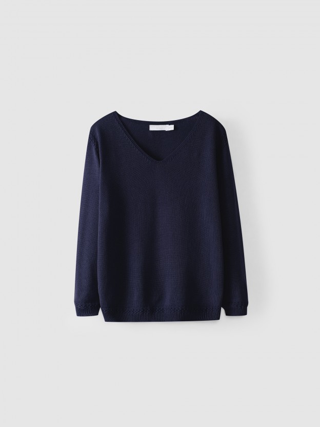 Camisola decote em bico