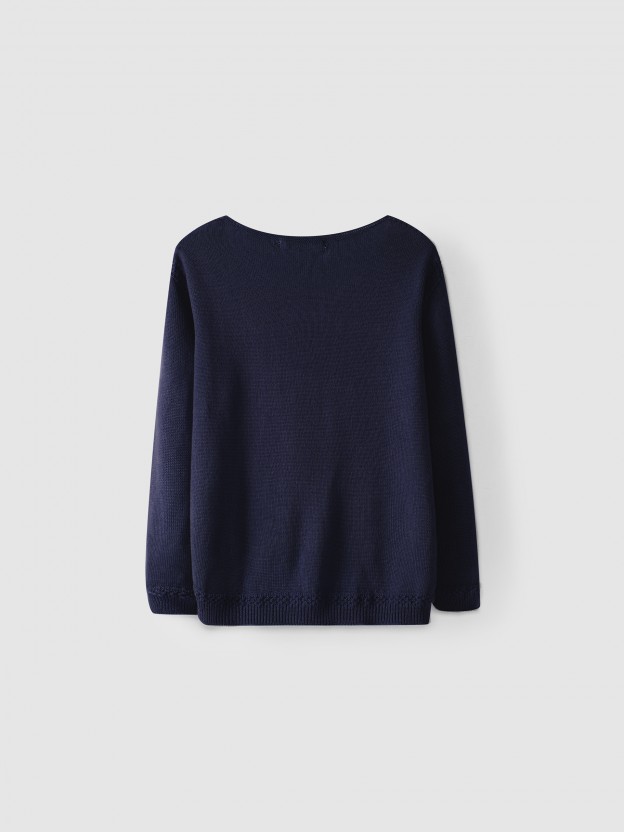 Camisola decote em bico