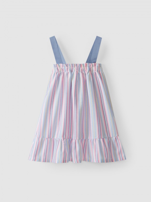 Vestido riscas com alças Vestido riscas com alças