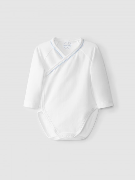 Carded cotton crossover bodysuit