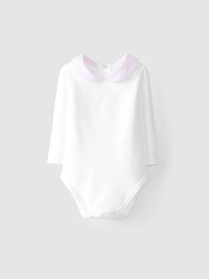 Bodysuit with baby collar in fabric