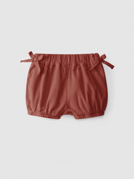 Micro-corduroy shorts with bows