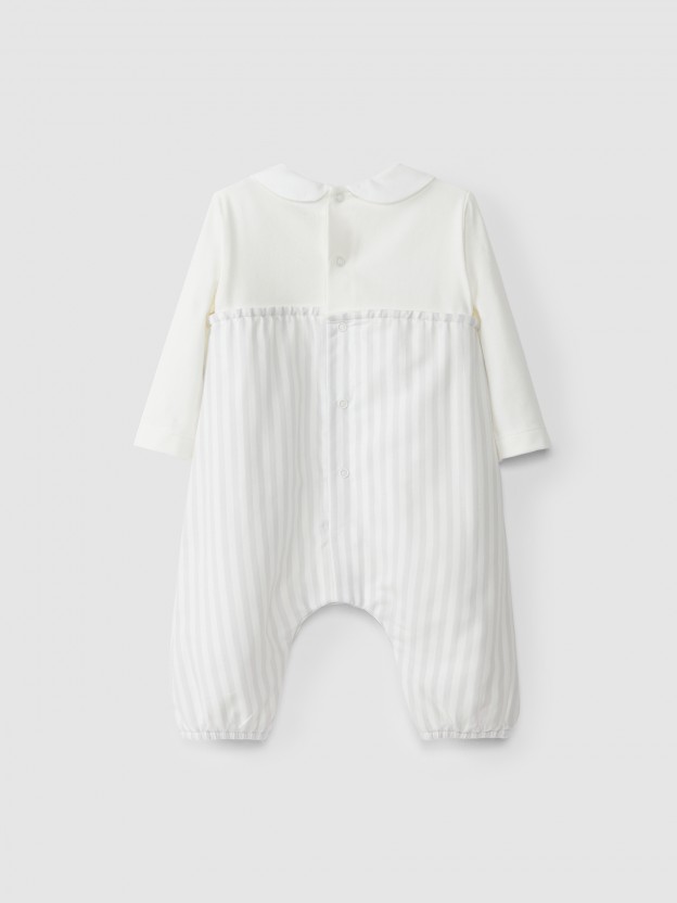 Two-in-one dungarees with smocking