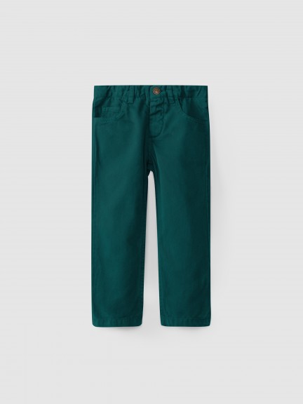 Twill pants with five pockets