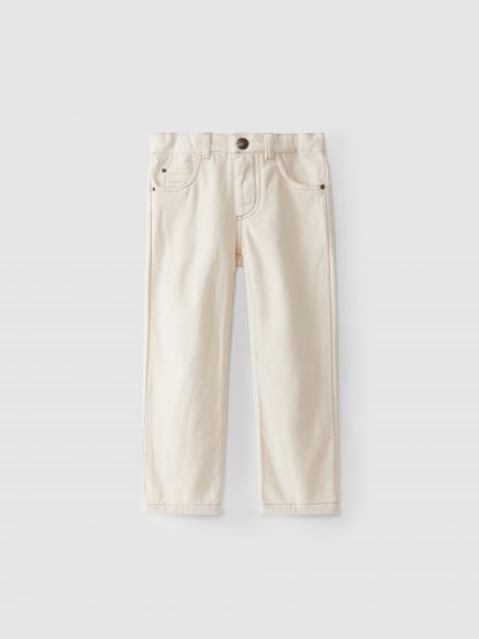 Carded twill pants with five pockets