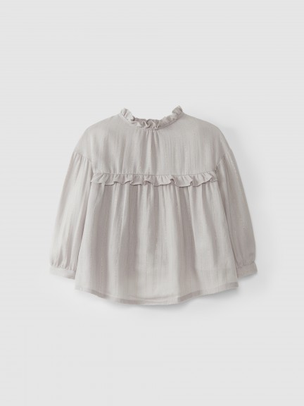 Blouse with ruffled detail