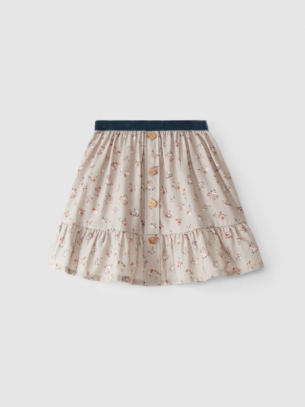 Midi skirt with buttons