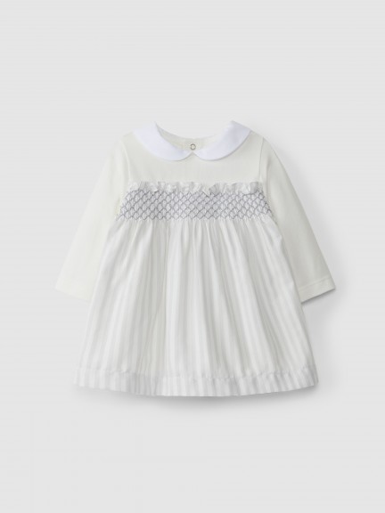 Two-in-one dress with smocking