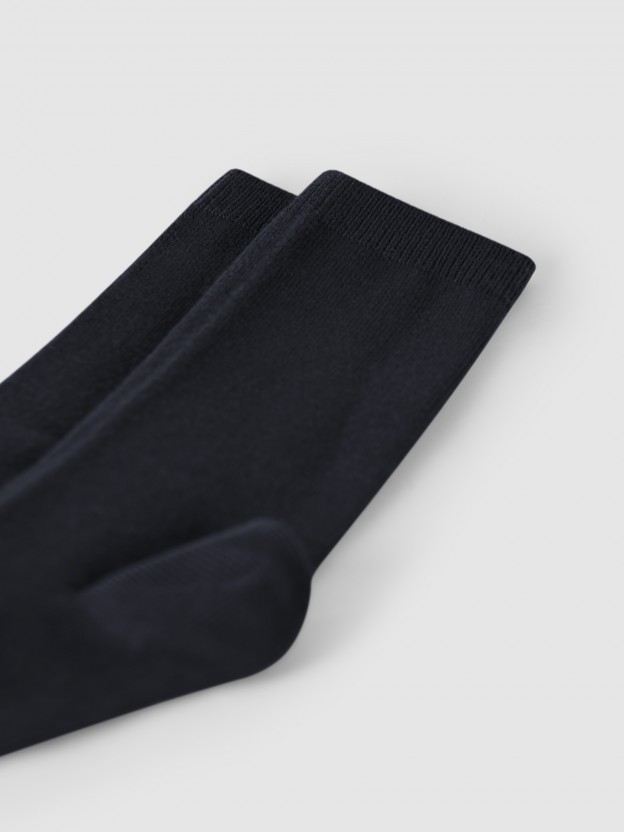 Plain stitch basic knee high socks Cóndor
