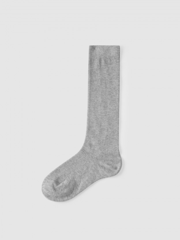 Plain stitch basic knee high socks Cndor