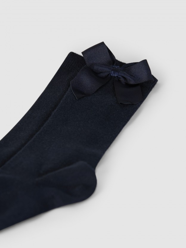Chaussettes hautes cotton avec noeud latral Cndor
