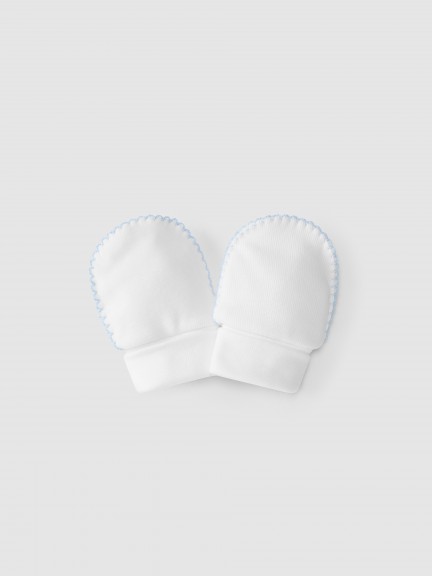 Luvas de algodo com detalhe de cor