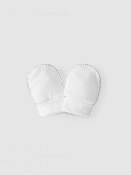 Luvas de algodo com detalhe de cor