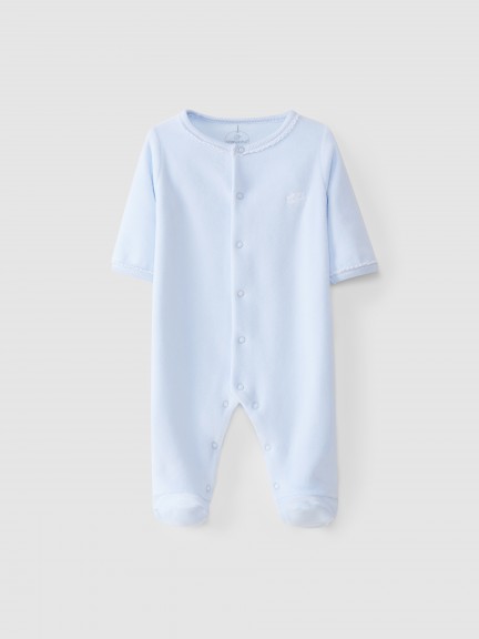 Babygrow velours ouverture frontale