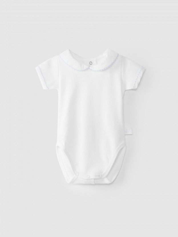Body manga corta cuello peter pan