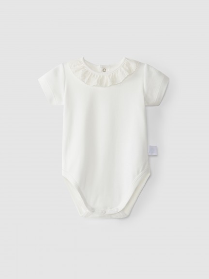 Broderie Anglaise Collared Bodysuit
