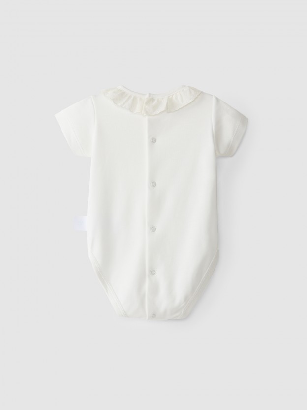 Body com Gola Bordado Inglês Body com Gola Bordado Inglês