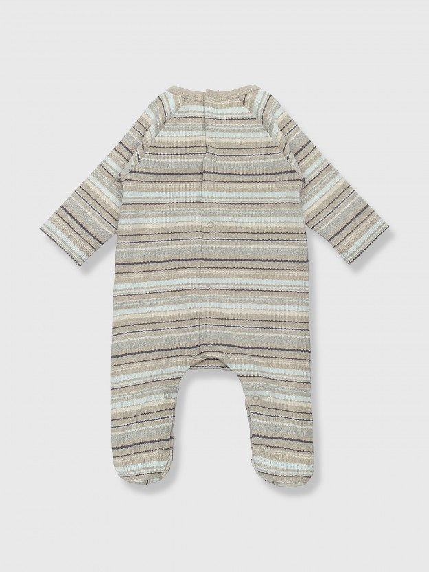 Knitted babygrow with pocket