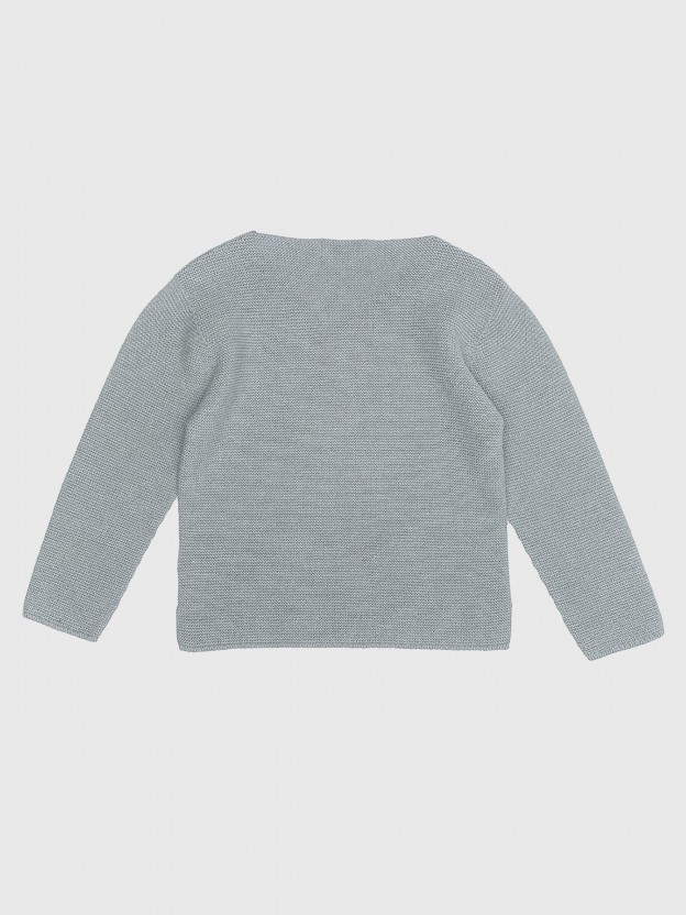 Knitted jumper with v-neck