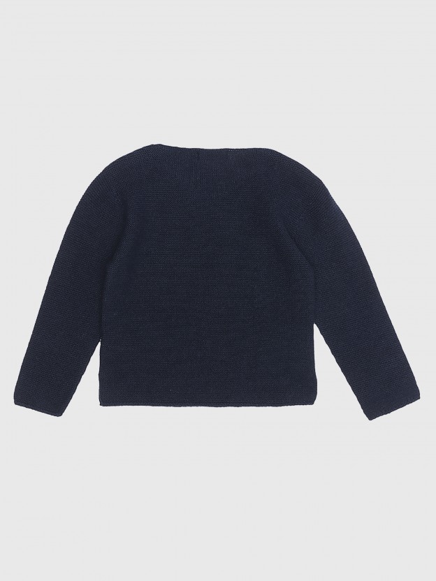 Knitted jumper with v-neck