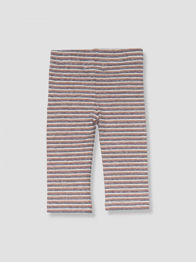 Striped cotton leggings