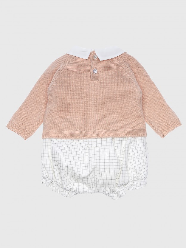 Ensemble barboteuse et pull tricot