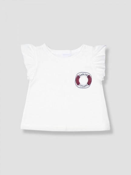 "Lifesaver" t-shirt with frill