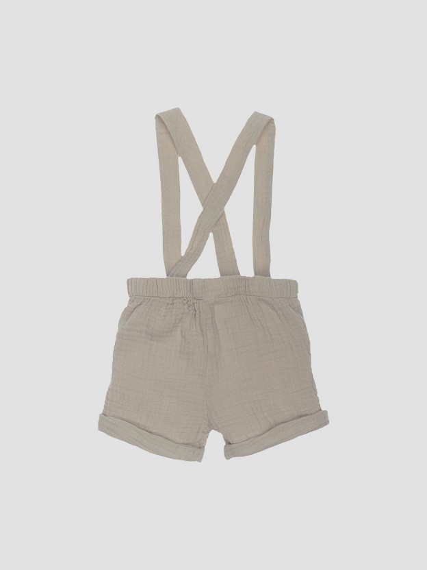 Shorts with diaper cloth fabric straps