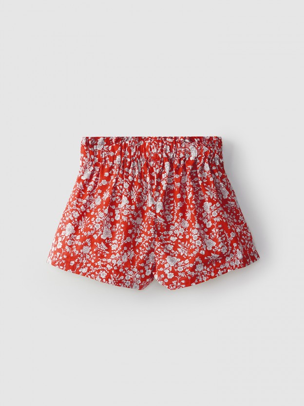 Floral Liberty print shorts with belt