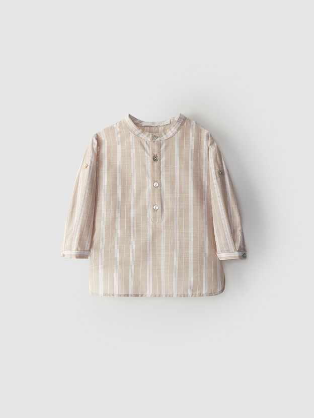 Chemise  rayures  col mao
