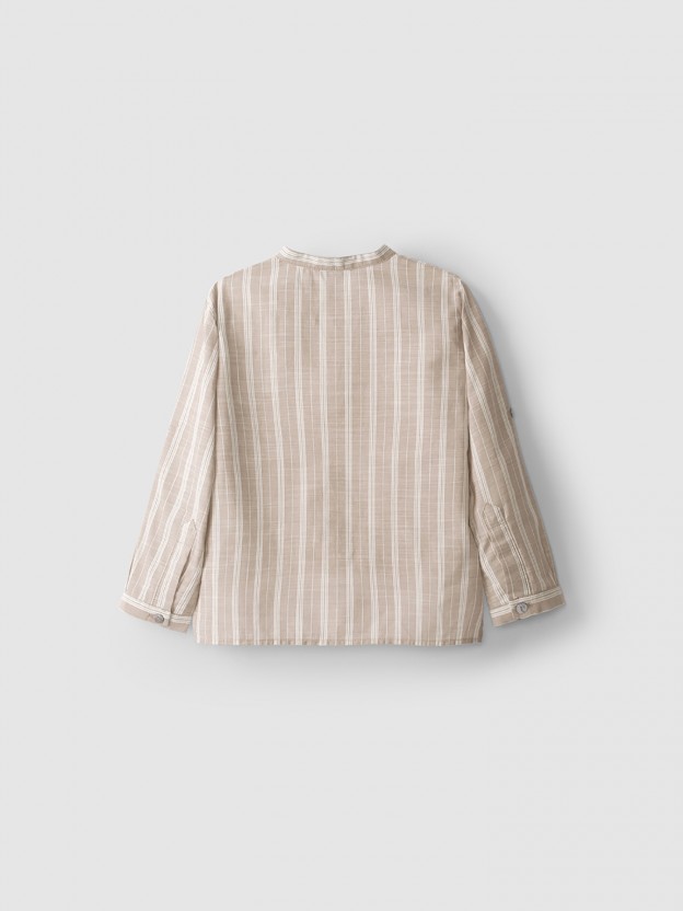 Chemise  rayures  col mao